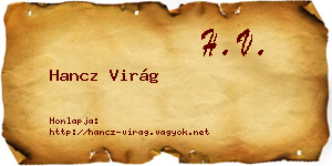 Hancz Virág névjegykártya
